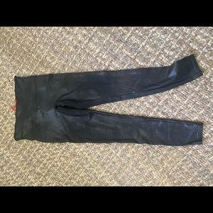 Faux leather spanx leggings